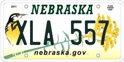 NE license plate XLA557