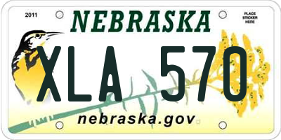 NE license plate XLA570