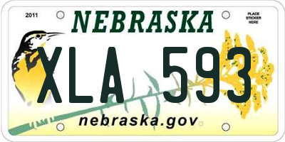 NE license plate XLA593