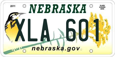 NE license plate XLA601