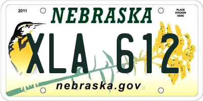 NE license plate XLA612