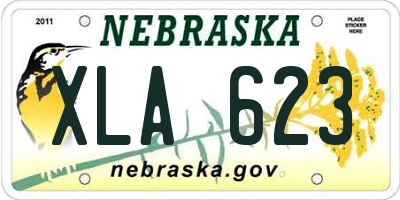 NE license plate XLA623