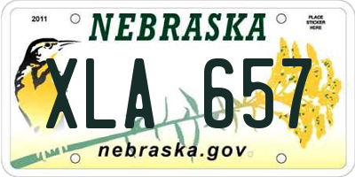 NE license plate XLA657