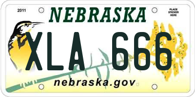 NE license plate XLA666