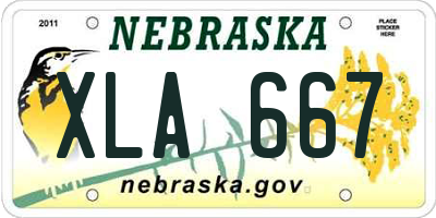 NE license plate XLA667