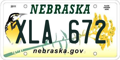 NE license plate XLA672