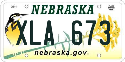 NE license plate XLA673