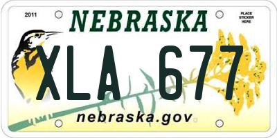 NE license plate XLA677