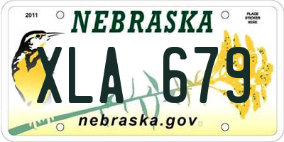 NE license plate XLA679