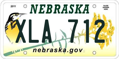 NE license plate XLA712