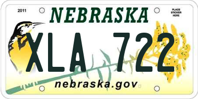 NE license plate XLA722