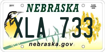 NE license plate XLA733