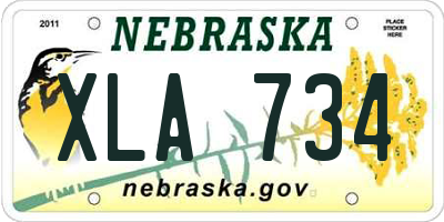 NE license plate XLA734
