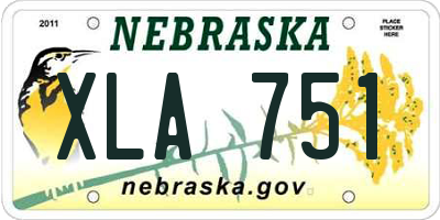 NE license plate XLA751