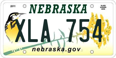 NE license plate XLA754