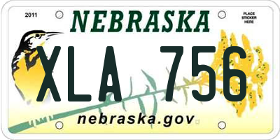 NE license plate XLA756