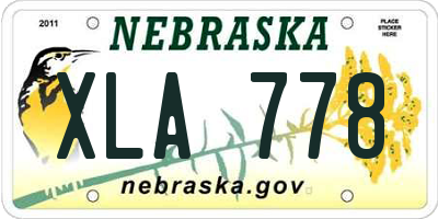 NE license plate XLA778