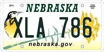 NE license plate XLA786