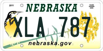 NE license plate XLA787