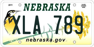 NE license plate XLA789