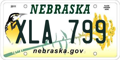 NE license plate XLA799