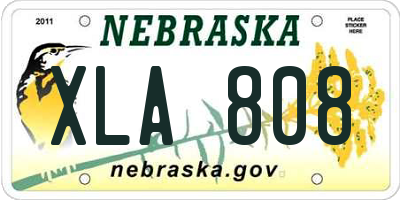 NE license plate XLA808