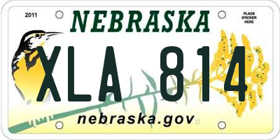 NE license plate XLA814