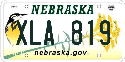 NE license plate XLA819