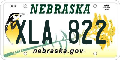 NE license plate XLA822