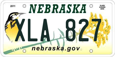 NE license plate XLA827