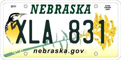 NE license plate XLA831