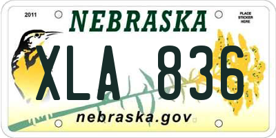 NE license plate XLA836