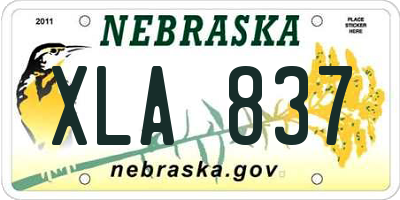 NE license plate XLA837