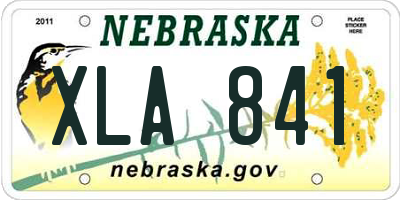 NE license plate XLA841