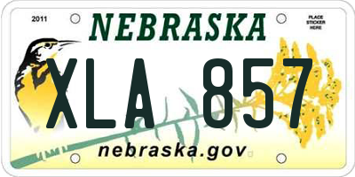 NE license plate XLA857