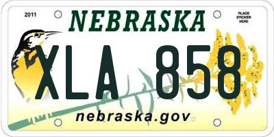 NE license plate XLA858