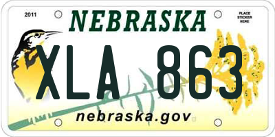 NE license plate XLA863