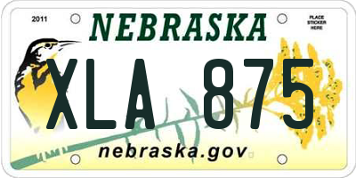NE license plate XLA875