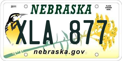 NE license plate XLA877
