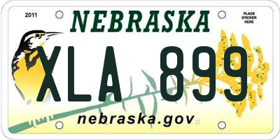 NE license plate XLA899