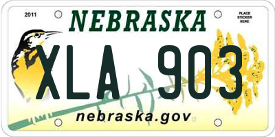 NE license plate XLA903
