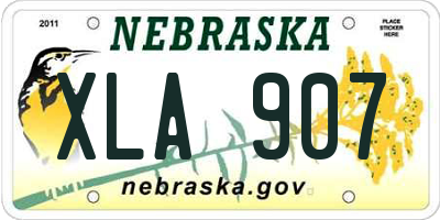 NE license plate XLA907