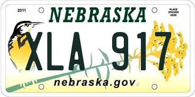 NE license plate XLA917