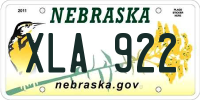 NE license plate XLA922