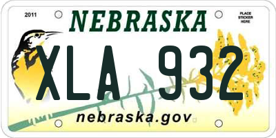 NE license plate XLA932