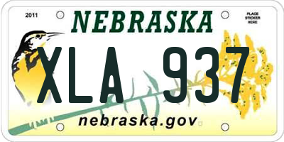 NE license plate XLA937