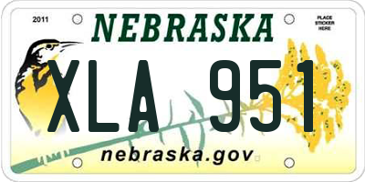 NE license plate XLA951