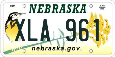 NE license plate XLA961
