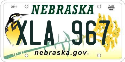 NE license plate XLA967
