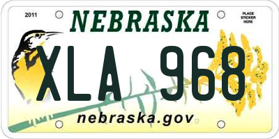 NE license plate XLA968